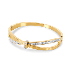 Bracelete Romano Zircônia Banhado em Ouro 18K